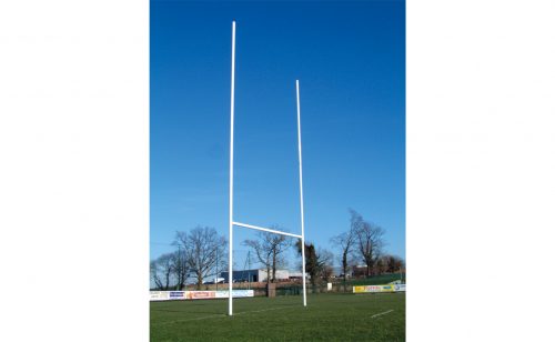 Rugby posts in plastic-coated steel