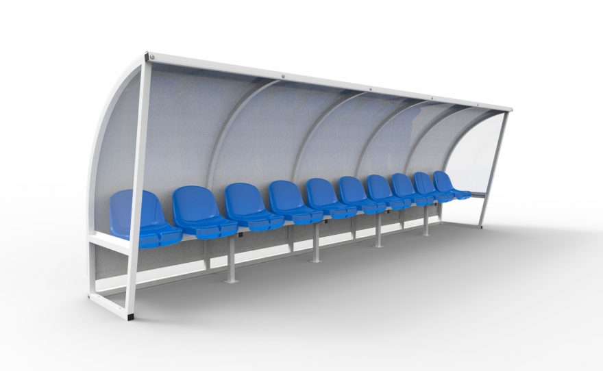 Football dugout custom made aluminium structure