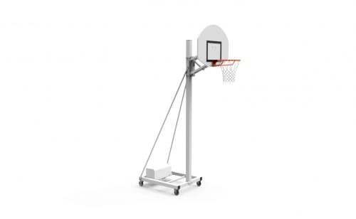 Mobile basketball goal for indoor and training use with adjustable head
