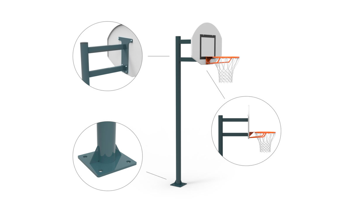 School basketball goal Metalu Plast