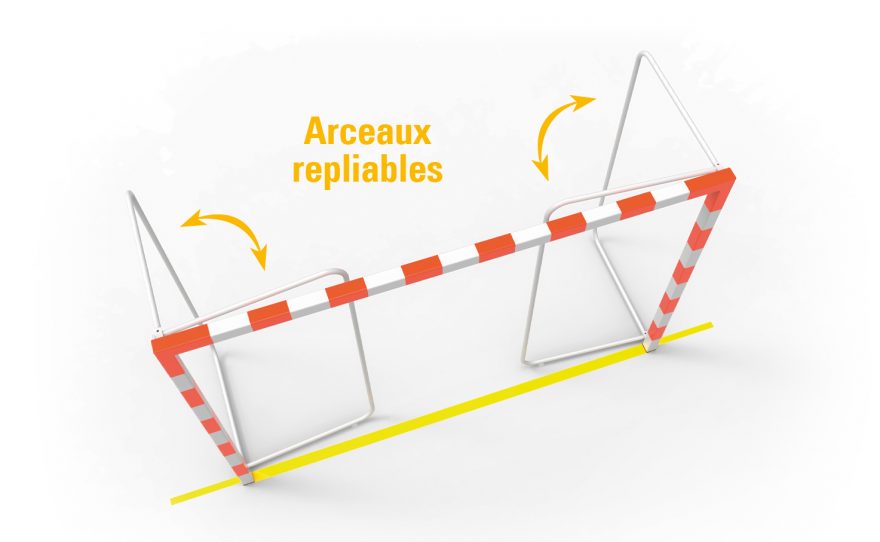 But de handball avec arceaux repliables schéma explication Metalu Plast dessin