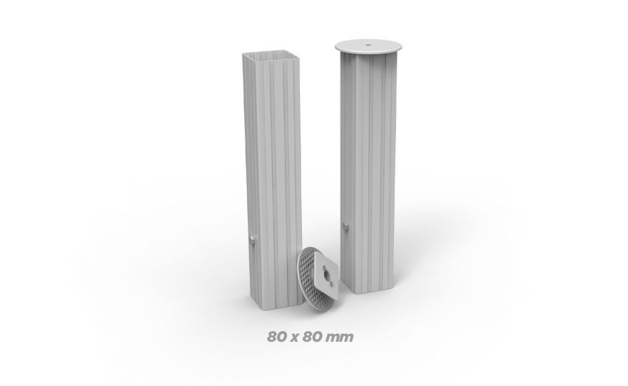 fourreaux aluminium rectangle 80 x 80 Fourreaux en aluminium carré de 80 x 80 Metalu Plast équipement sport