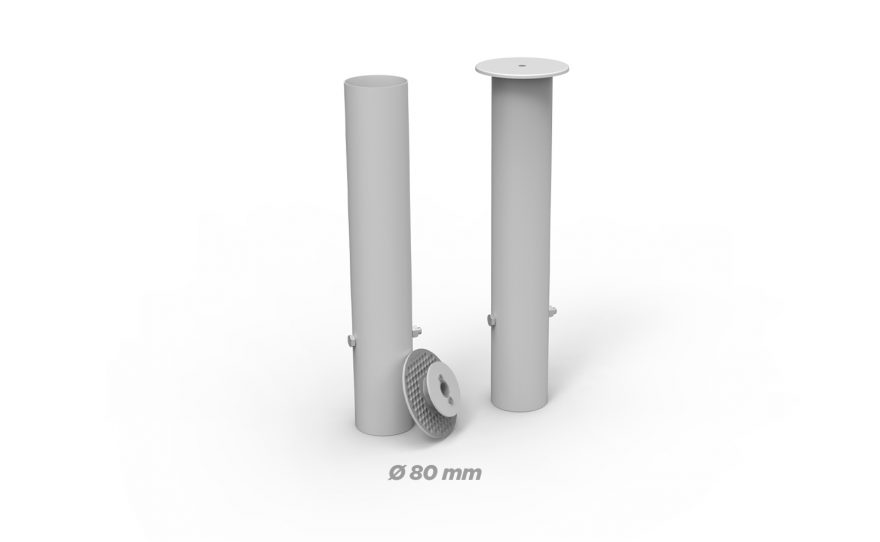 fourreaux aluminium rond Fourreaux en aluminium rond de diamètre 80 Metalu Plast matériel sport