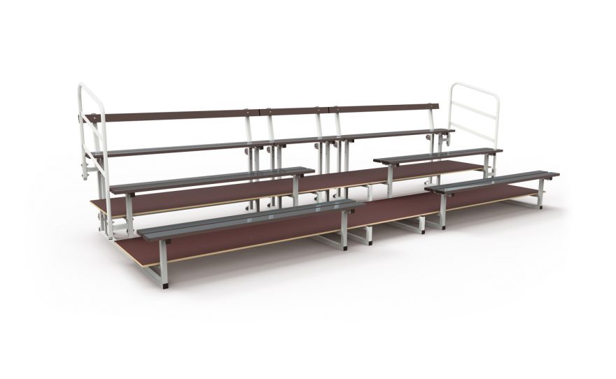 seating-unit-transportable Transportable seating unit Metalu Plast made with square steel tubes 40x40