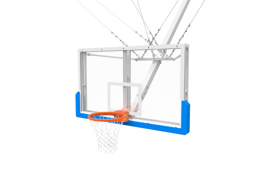 But de basket charpente verre trempé suspendu par câble avec mousse de protection Metalu Plast