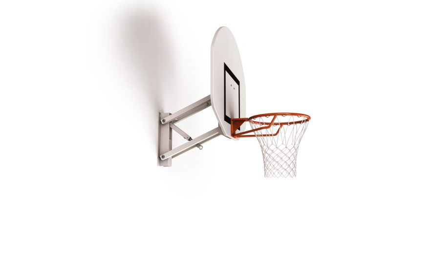 Wall mounted basketball goal with a height-adjustable for practice Metalu Plast basket equipment