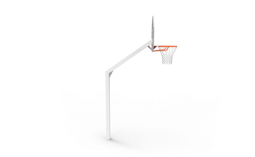 school basketball goal for outdoor training side view Metalu Plast