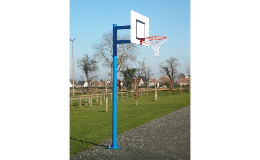 Panier de basket scolaire avec poteau rond Metalu Plast