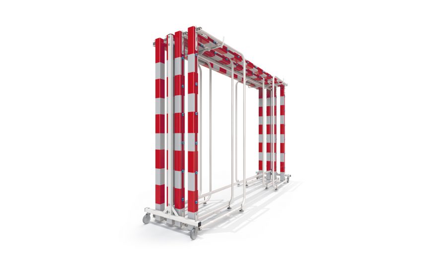 Transportation trolley for wall folding handball goals