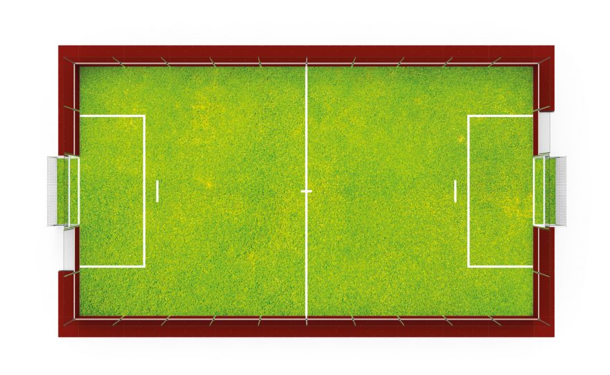 Dismountable soccer field top view Metalu Plast