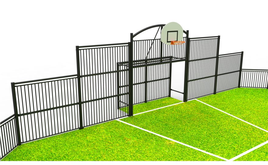 Fronton Multisport Deauville avec panier de basket PEHD Metalu Plast