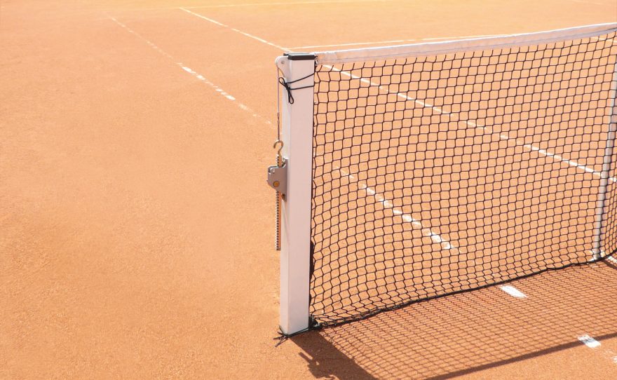 Square steel tennis post to be sealed