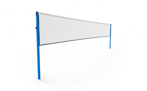 Competition badminton post with adjustable height, to be socketed