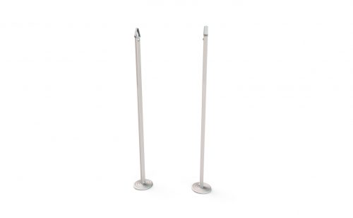 Poteaux de simple carré pour tension du filet en aluminium Metalu Plast