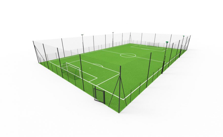7-a-side football playground with ball-stop
