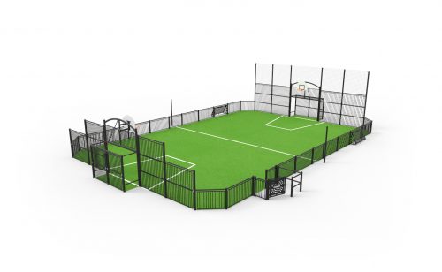 City stade deauville avec remplissage barreaudé en acier metalu Plast matériel sportif