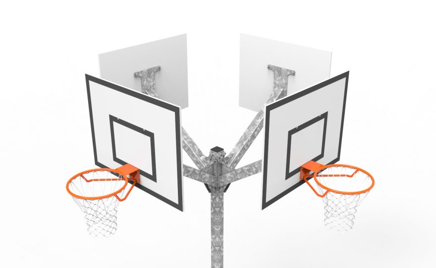Basketball multi-directional tower 4 heads top view Metalu plast manufacturer of sports equipment