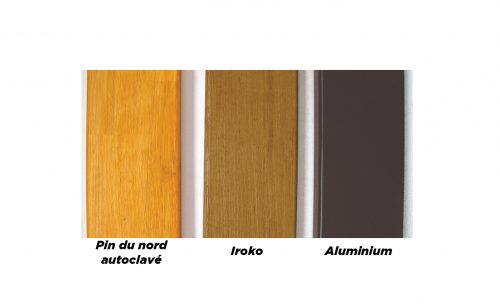 Assises de vestiaire profile aluminium iroko pin du nord Metalu Plast