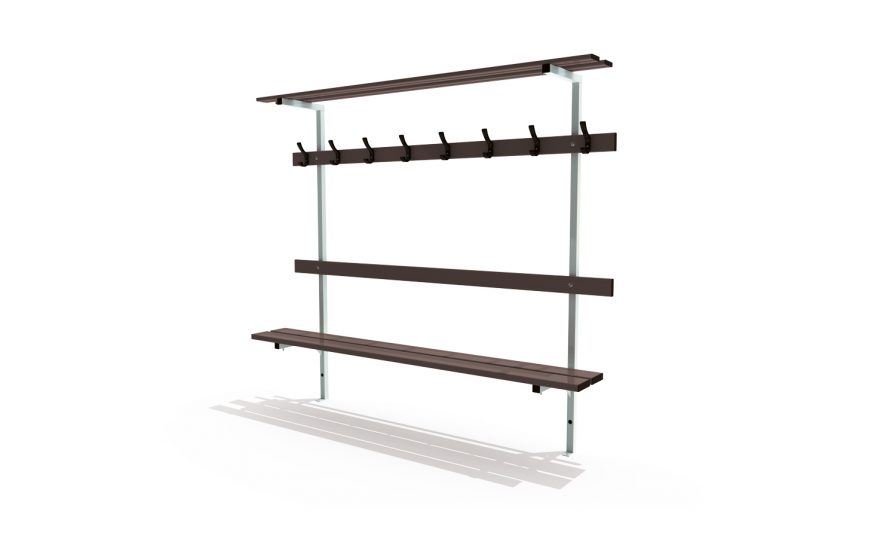 locker-room-bench-backrest-peg-rail-bag-rack-wall-mounted Metalu-plast-locker-room-bench-backrest-peg-rail-bag-rack-wall-mounted