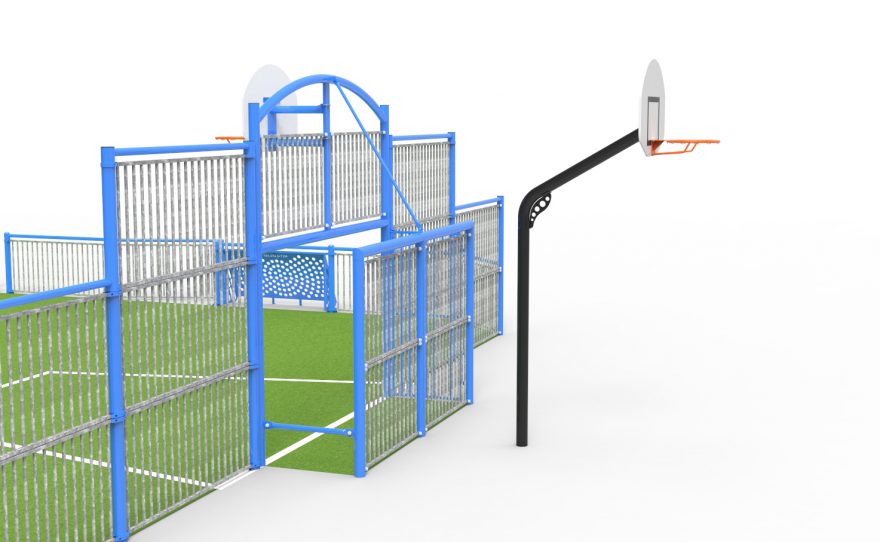 panneau-option-tms-basket option terrain multi-sports panier de basketball supplémentaire à l'arrière du but de football handball Metalu Plast