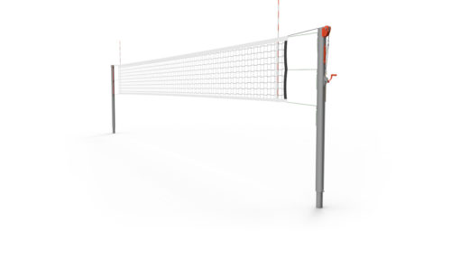 Brushed aluminium posts for high level volleyball 