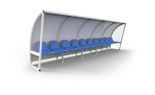 Football dugout custom made aluminium structure