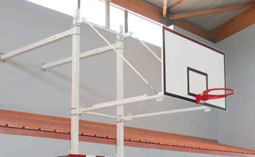 Wall-mounted basketball goal with handball goal