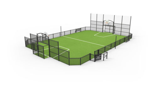 Terrain multi-sports en acier plastifié - dimension sur mesure