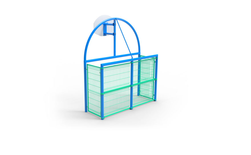 Buts-Grande-delle-2 But multisports Grande Delle en acier sendzimir plastifié bleu, panier de basket , but de football/handball, Scolaire/Loisirs