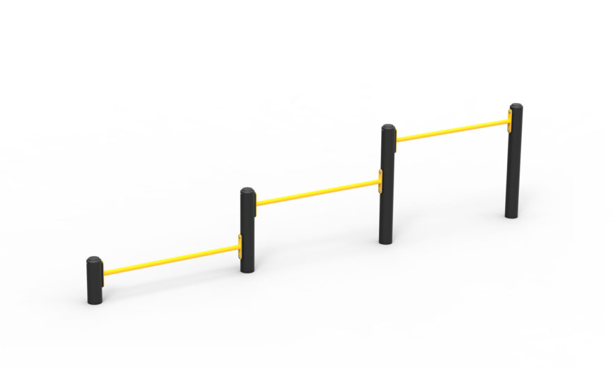 Street workout- Triple barre de pompes Agrès de street workout, triple barre de pompes en acier galvanisé et plastifié, texture antidérapante et anticorrosion