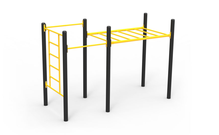 Street workout - Le mini combiné Agrès de street workout, 3 modules en acier galvanisé plastifié, texture antidérapante et anticorrosion