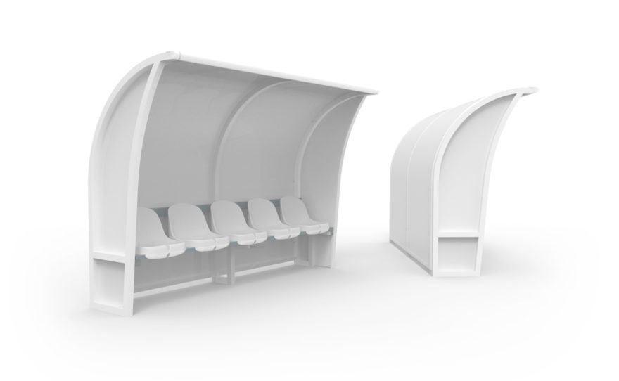 Banc de touche alluminium blanc avec sièges