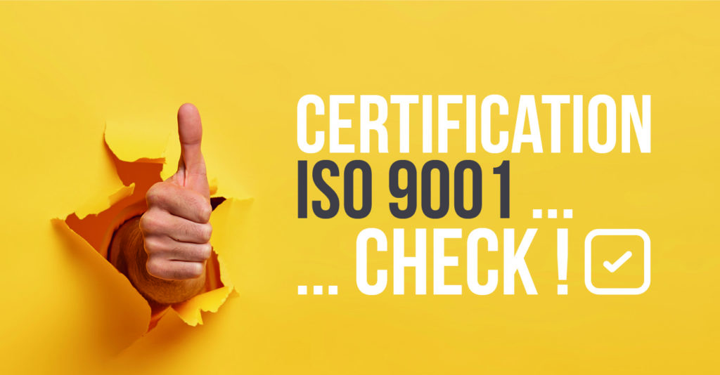 Image représentant l'obtention de la norme ISO 9001